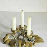 Chandelier "camelia" in brass 70s
