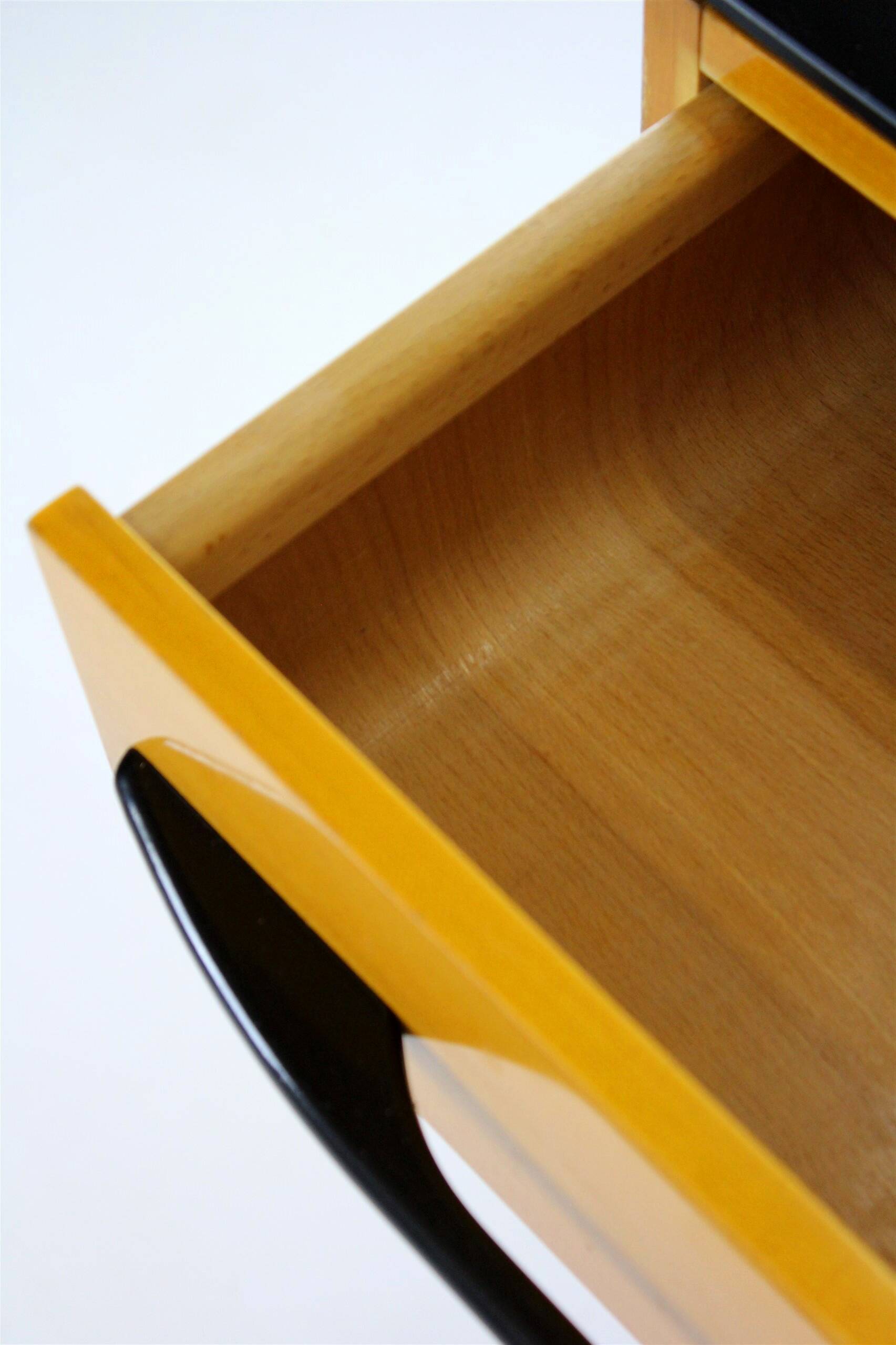 Modular Desk Set with Black Glass Top by Mojmir Pozar, 1960s, Set of 3