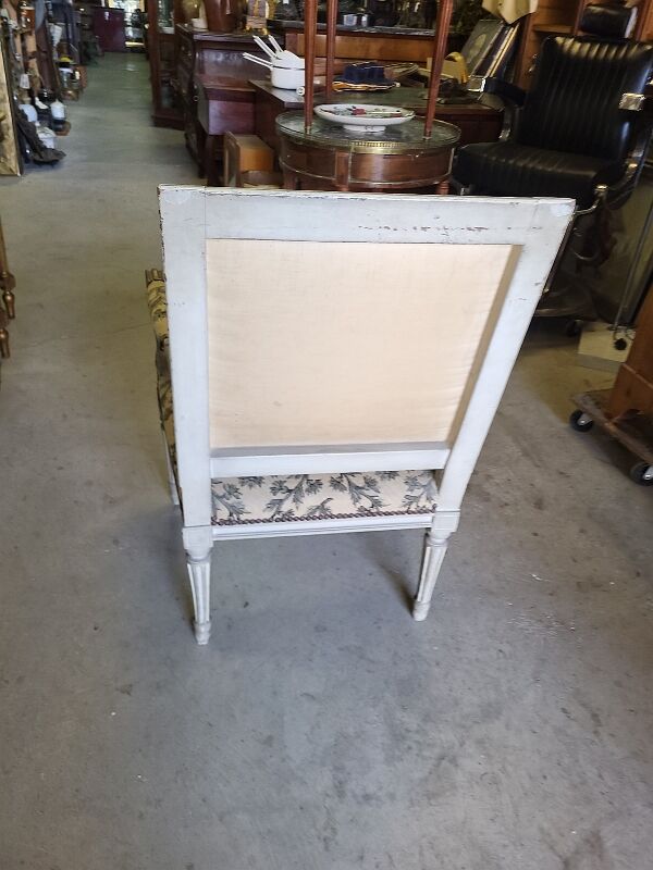 Armchair Louis XVl gray of the XlX th siecle