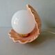 Ceramic shell lamp and 80s opaline lamp