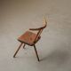 Small alpine chair in solid pine, folk art, early 20th century.