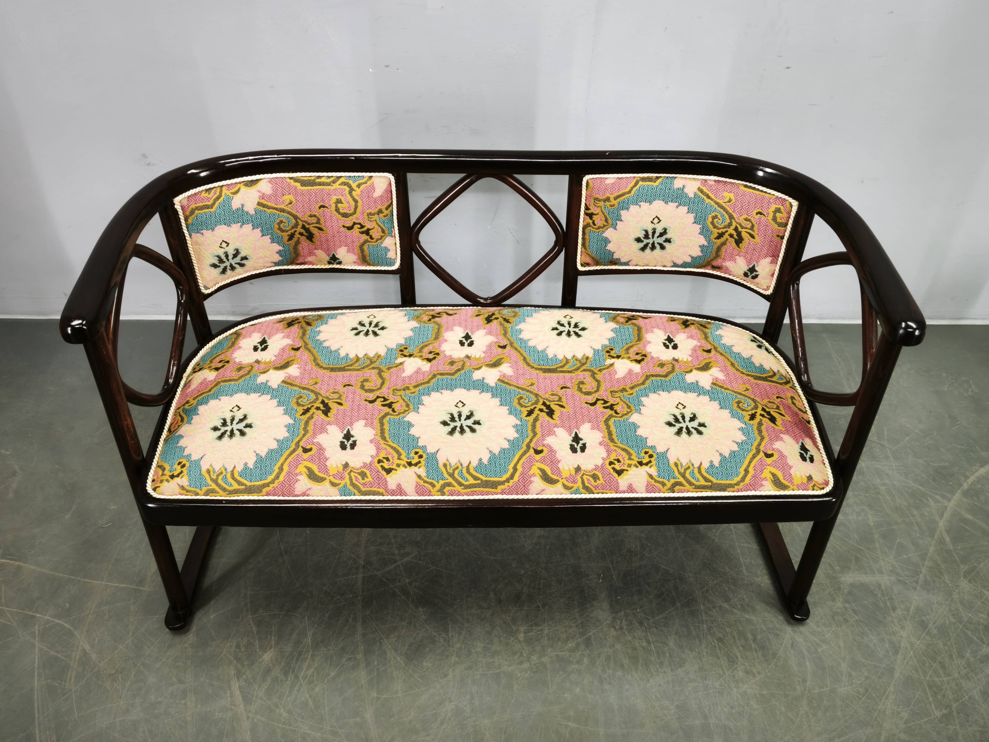 Josef Hoffmann Style Fledermaus Art Nouveau Sofa, 1930s