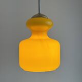 Vintage orange opaline suspension light 1970