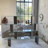 Roche Bobois stone and glass sculpture shelf 1970s
