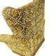 Vintage mustard yellow armchair / single-seater with fringes