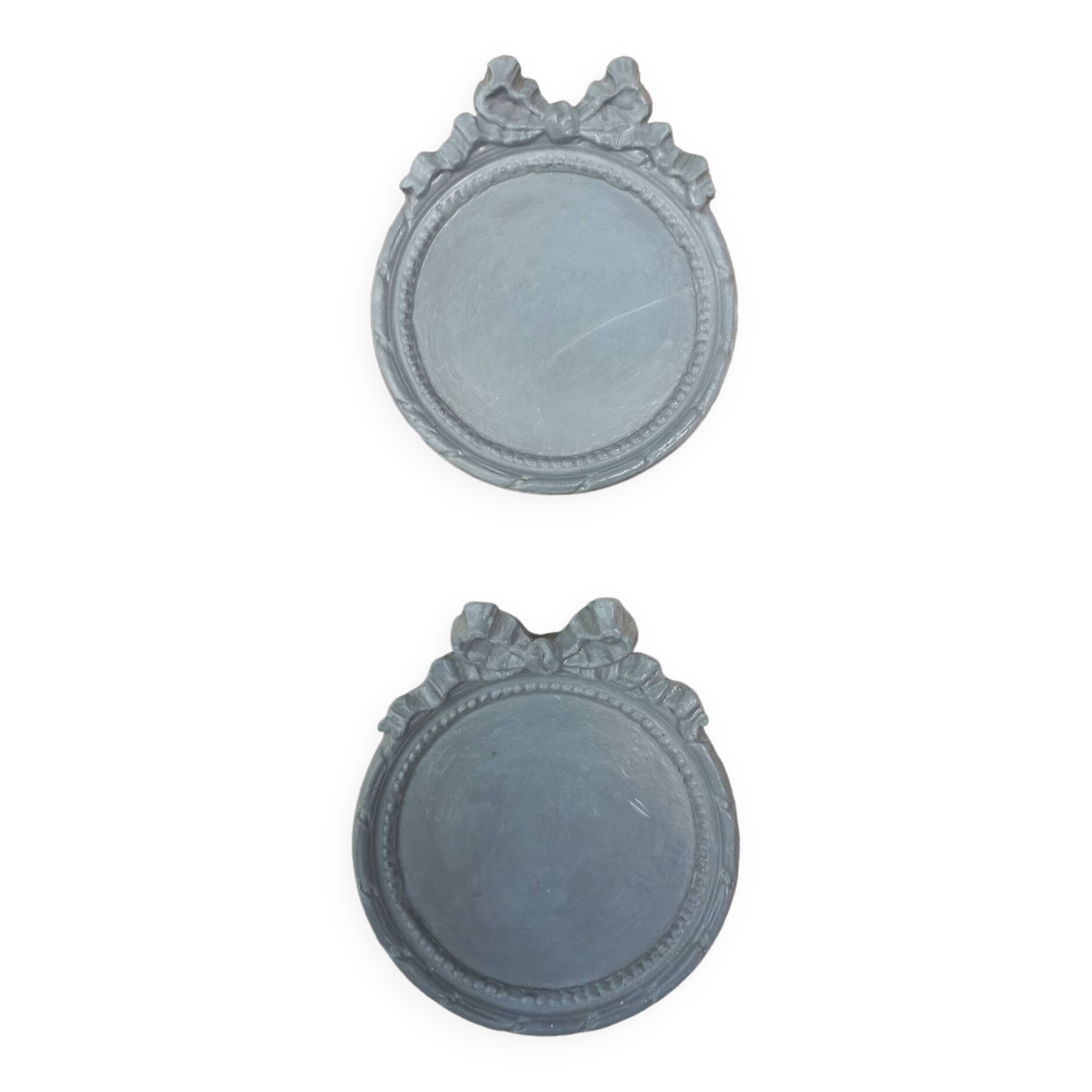 Pair of gray patinated plaster frames