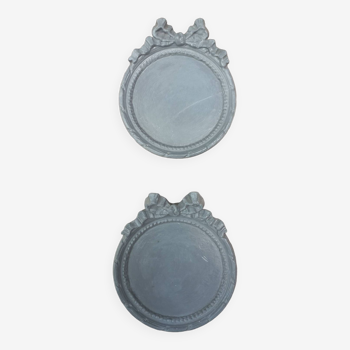 Pair of gray patinated plaster frames