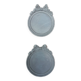 Pair of gray patinated plaster frames