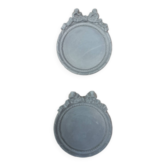 Pair of gray patinated plaster frames