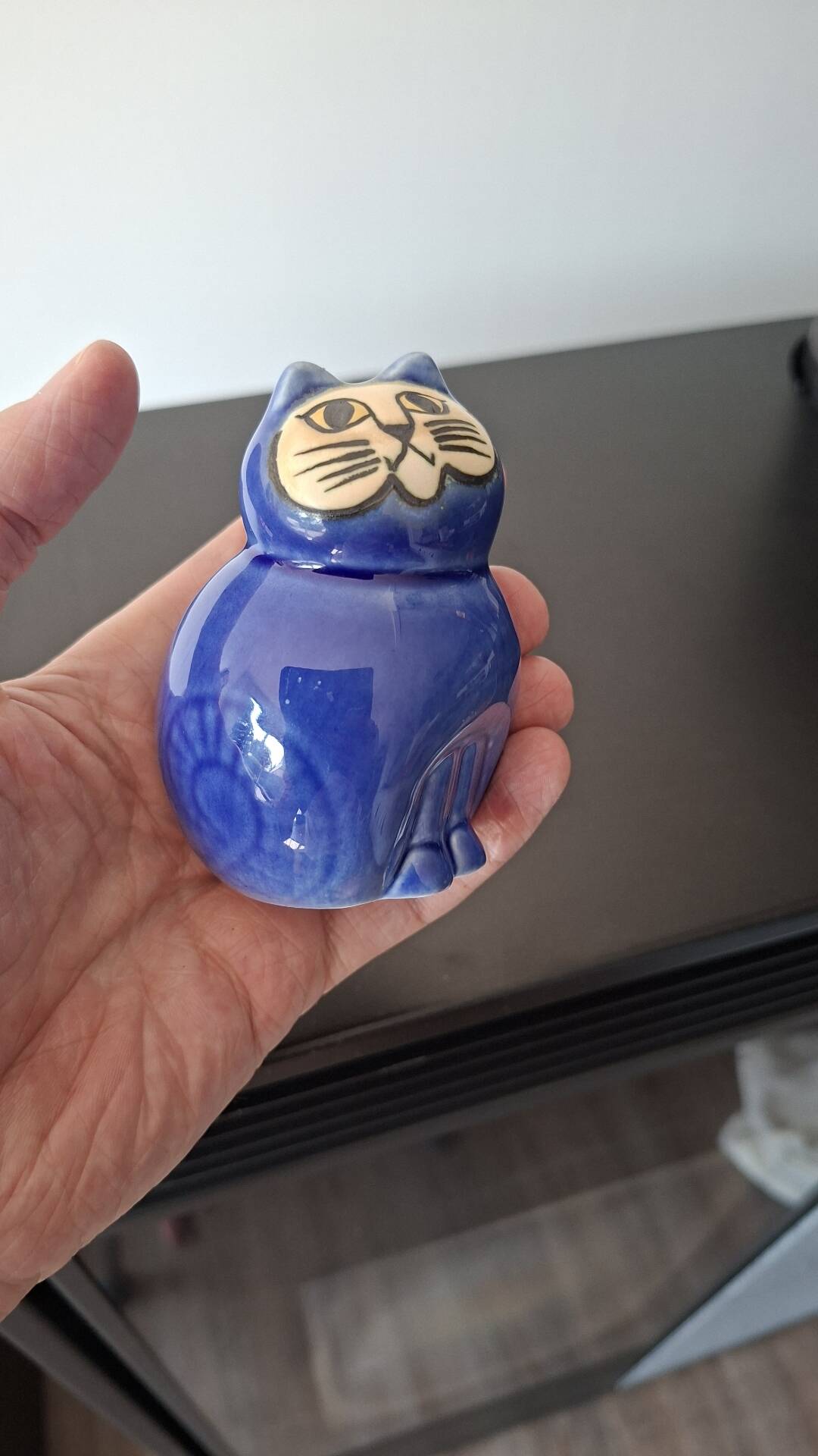Ceramic cat mia cobalt blue lisa larson atelier gustavsberg