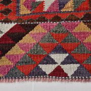 3x10 Vintage Burgundy Kilim Runner Rug 95x302Cm