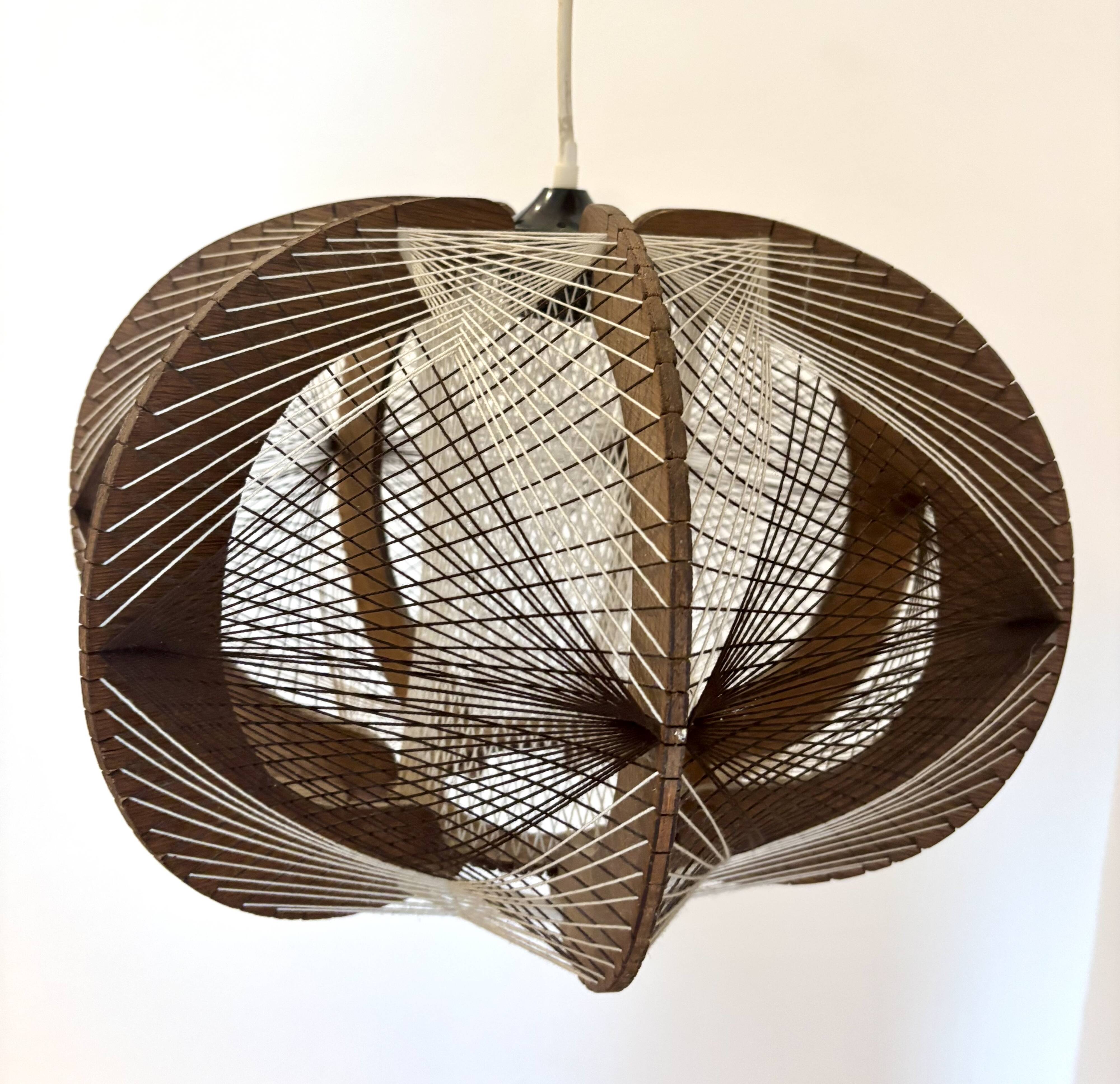 Scandinavian wooden and wire suspension