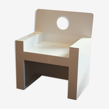 White metal design armchair