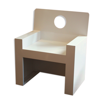 White metal design armchair