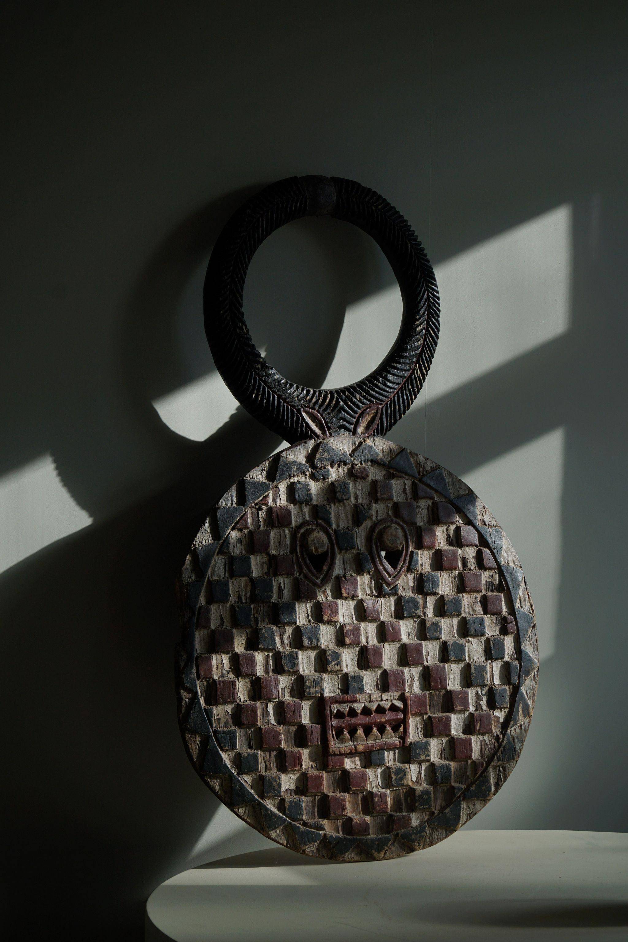 Grand Baule tribal mask Kple Kple African wooden, Ivory Coast, mid-20th century.