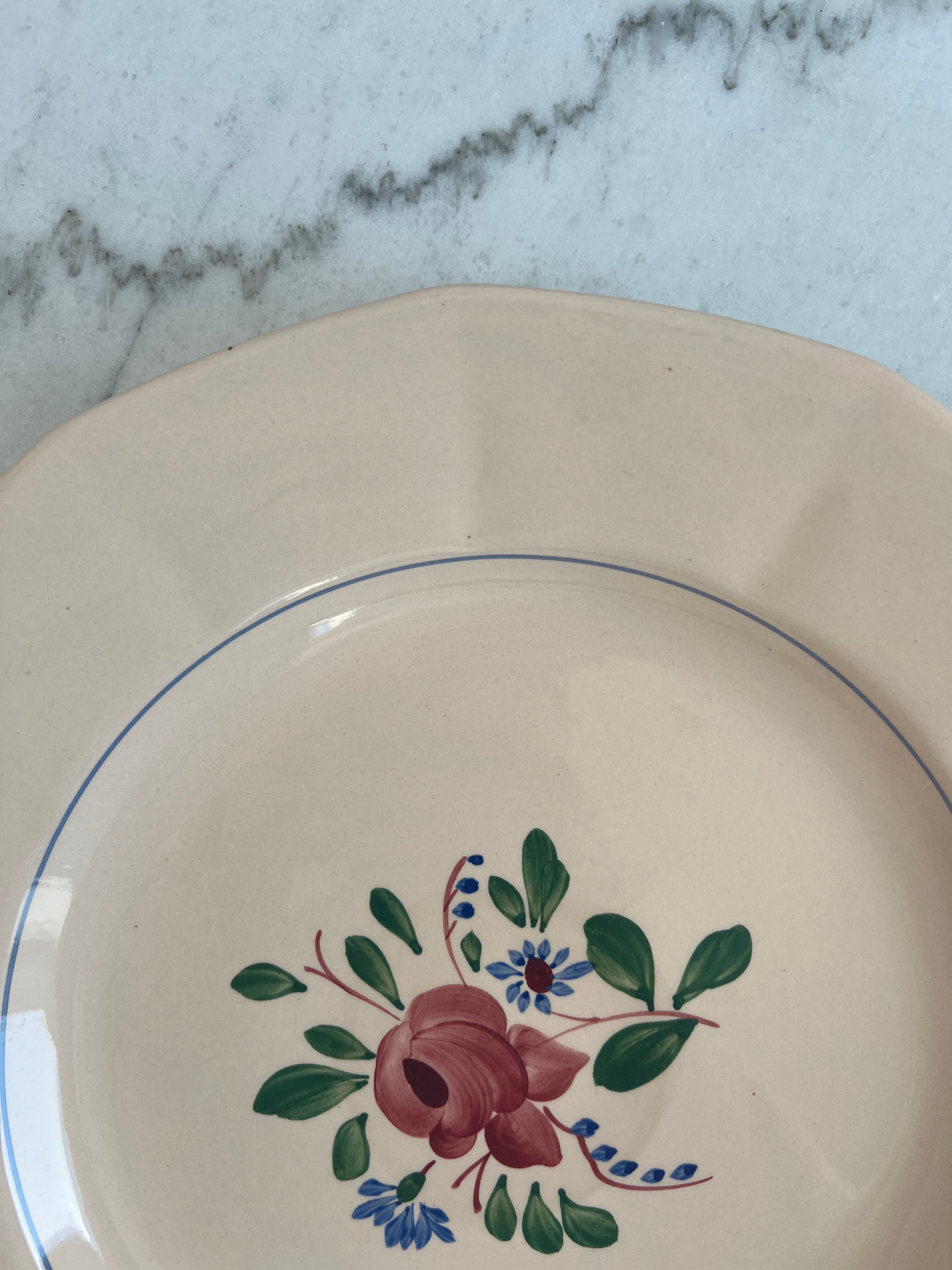 Presentation plate Sarreguemines and Digoin hand-painted