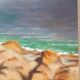 Painting / oil on cardboard Pleneuf in vintage Brittany