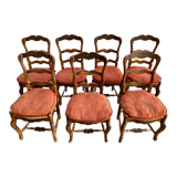 Set of 7 Provencal straw chairs