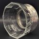 Art Deco thick crystal/glass bowl, silver-plated metal pedestal.