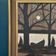 Mid-century oil on canvas “Moonlight” by Lennart Helgesson vintage 37x45cm