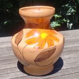 Large glazed ceramic vase from the manufacture of Saint Clément France Vintage 70s.