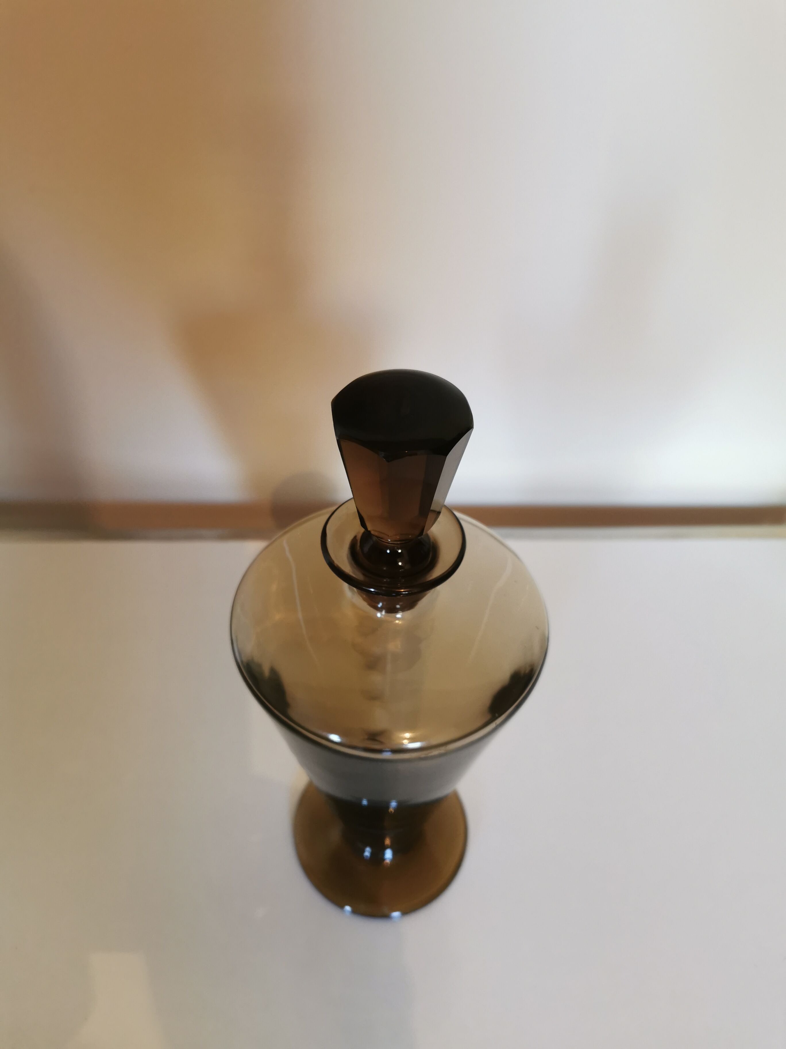 Vintage crafe round smoked glass