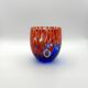 Set of 6 blown glass glasses with Effetre Murano murrine.