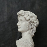 David head in waxed white concrete