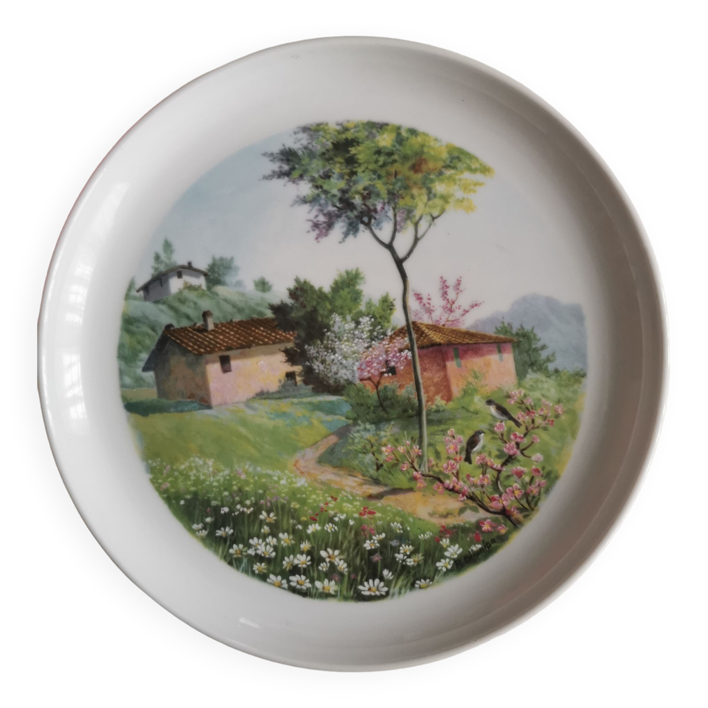 Assiette décorative estampillée Porzellan CA et signée P. Dilanipa ...