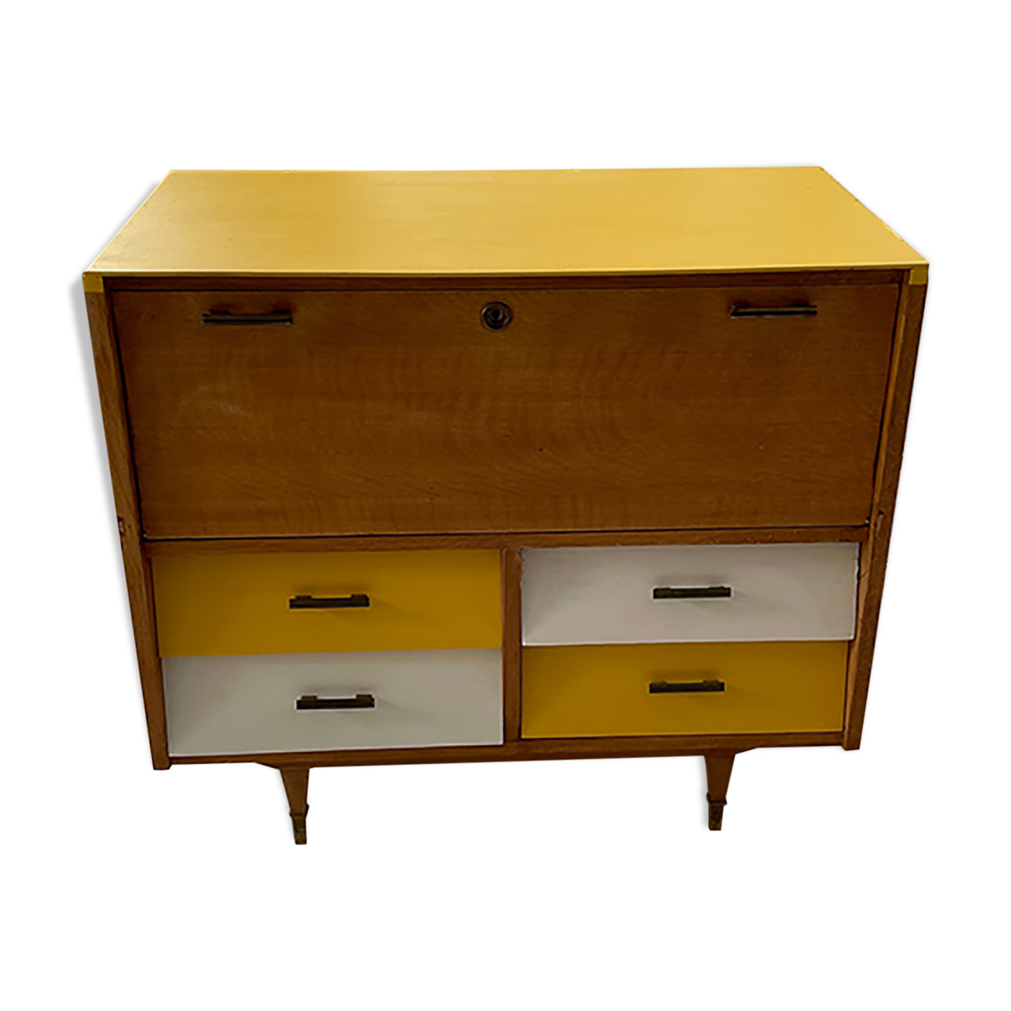 Furniture chest of drawers two-tone 60s