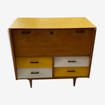 Furniture chest of drawers two-tone 60s