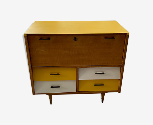 Furniture chest of drawers two-tone 60s