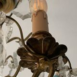 Bronze chandelier and crystal tassels, Louis XVI style