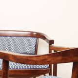 Ensemble de salon Thonet, en bois et jacquard bleu, 1910