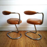 4 chairs Giotto Stoppino cognac