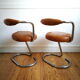 Suite de 4 chaises Giotto Stoppino cognac