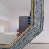 Vintage blue octagon mirror