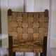 Pair of Brutalist chairs with braided rope seats, 1950s