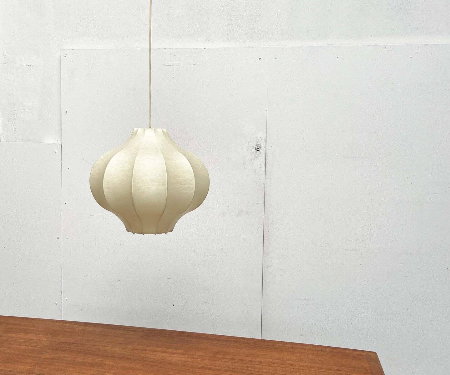 Modern mid-century Cocoon pendant lamp by Friedel Wauer for Goldkant Leuchten, 1960s.