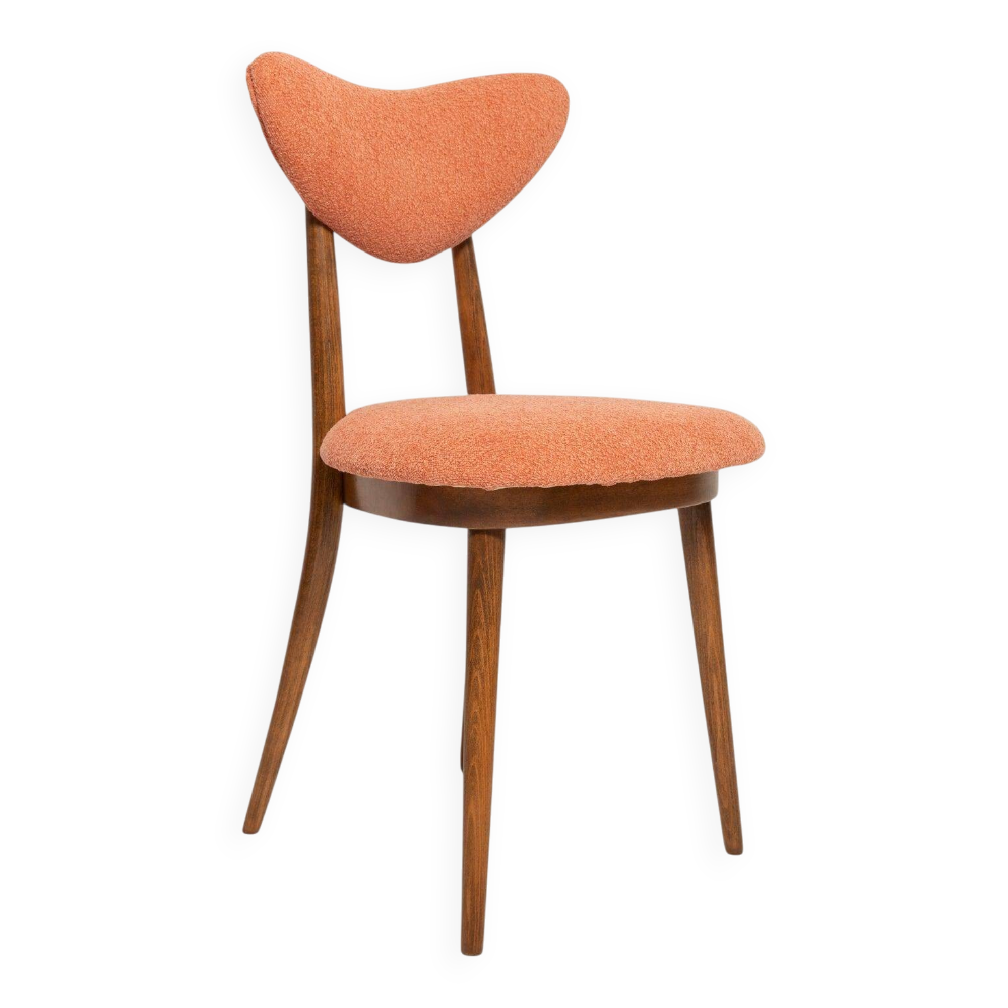 Vintage Heart Chair in Orange Velvet, Europe, 1960s