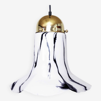 Glass pendant lamp by Peill & Putzler, Petunia model 1970