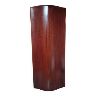 60s teak wood imitation vase.