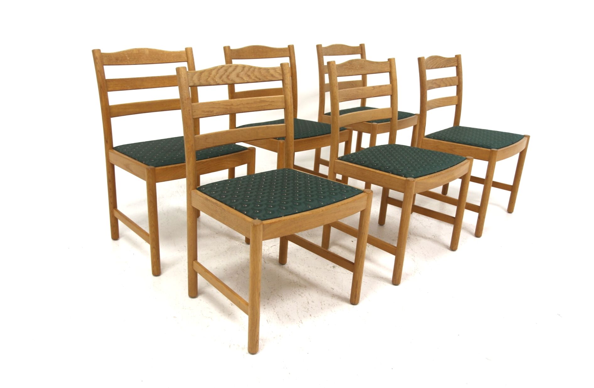 Set of 6 Scandinavian oak chairs, Sweden, 1960.