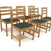 Set of 6 Scandinavian oak chairs, Sweden, 1960.