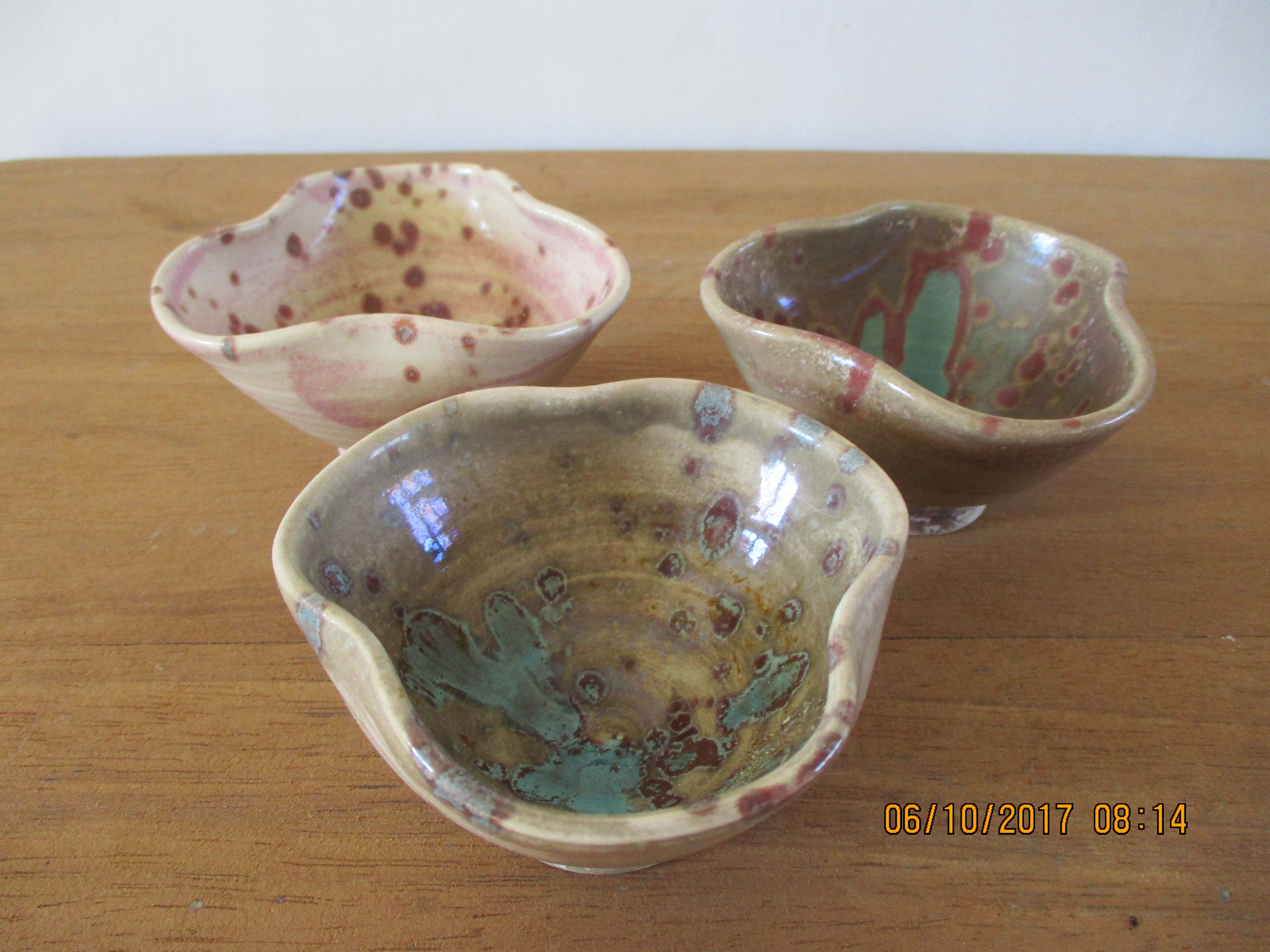 3 ceramic bowls signed Buchtal 70s