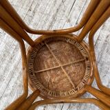 High stool in wicker and rattan