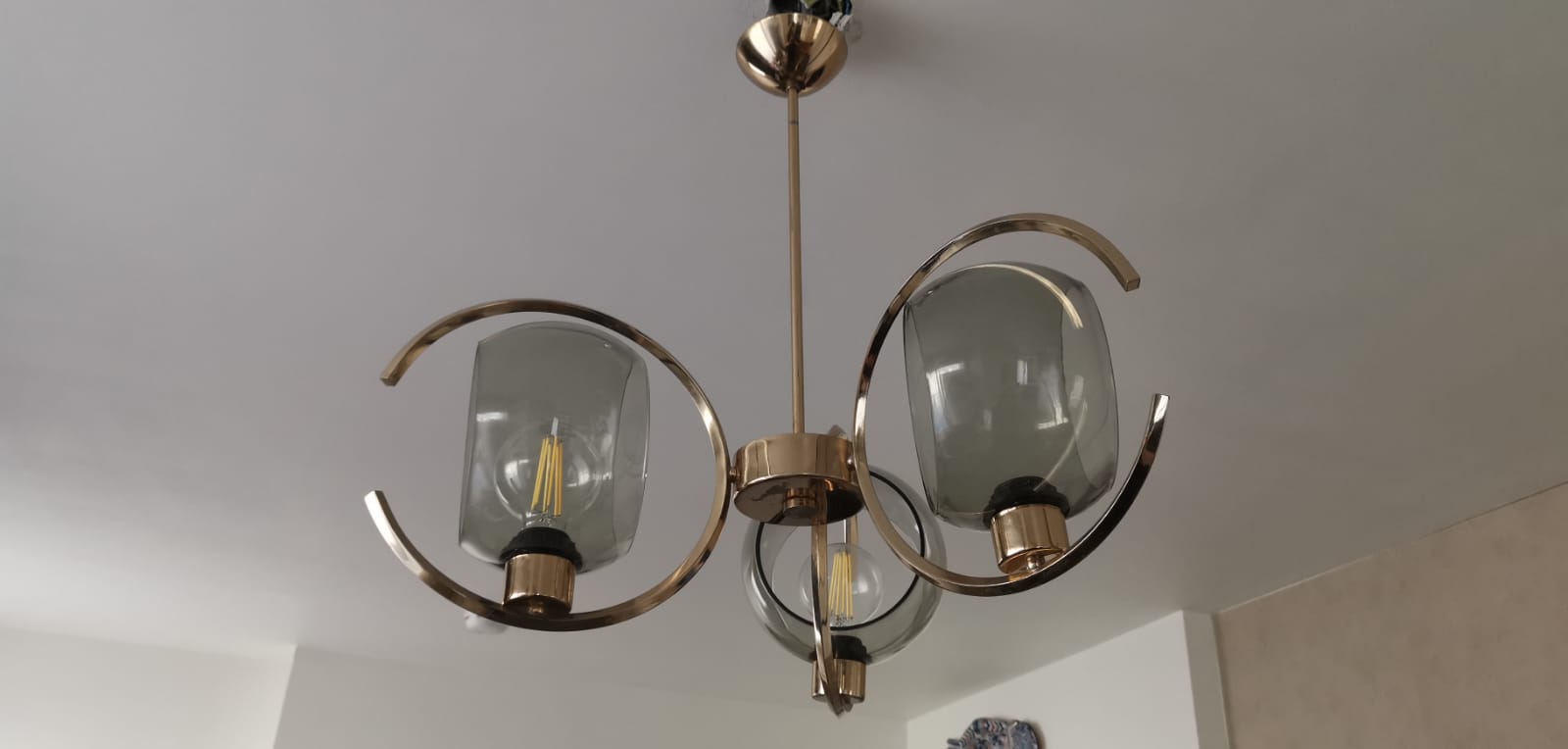 Art deco brass chandelier