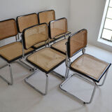 Suite of 6 chairs by Marcel Breuer Cesca B32, made in Italy