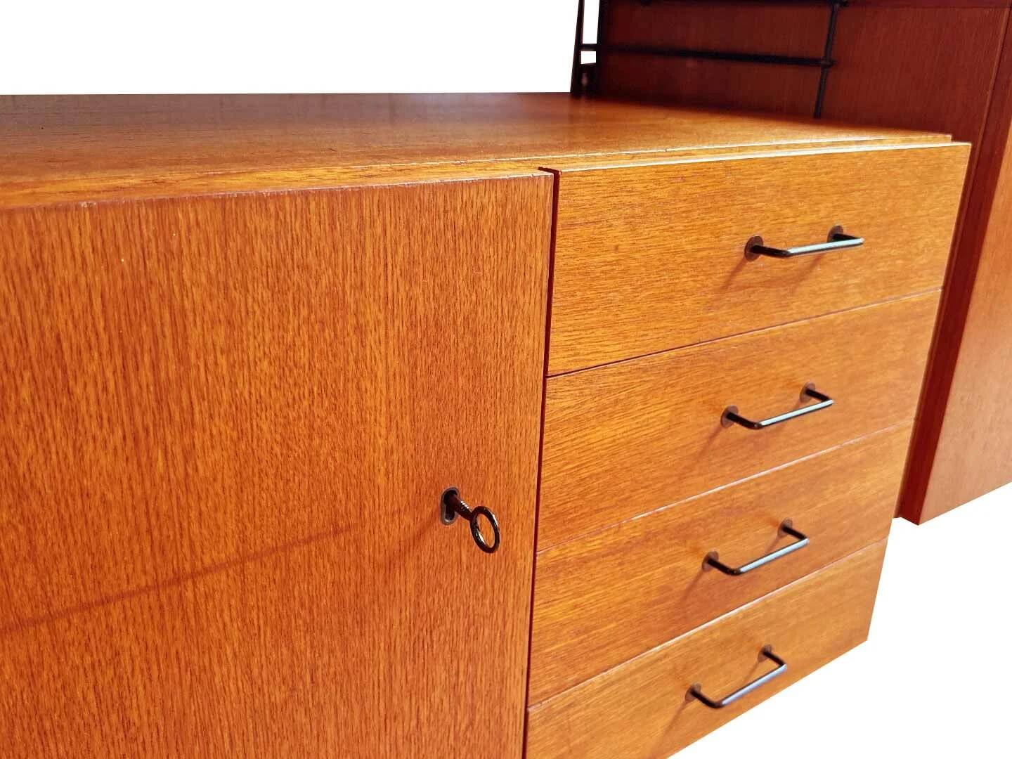 Musterring teak modular wall system – wide wall unit