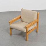 Pair of Scandinavian pine armchairs, circa 1970